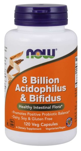 Probiotyk 8 mld Acidophilus & Bifidus 120kaps. Now Foods Probiotyki