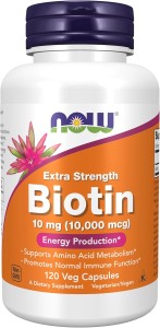 Biotyna Extra Strength Biotin 10mg Now Foods 120 kapsułek