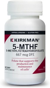 5-MTHF Metylowany Kwas Foliowy Kirkman 180 kapsułek