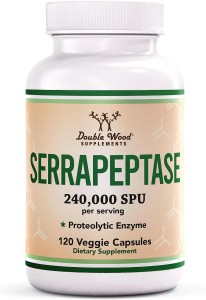 Serrapeptase 240.000 SPU na porcję 120 kapsułek vege Double Wood Serrapeptaza